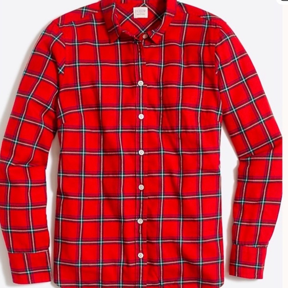 J.Crew Boy Fit Red Flannel Shirt